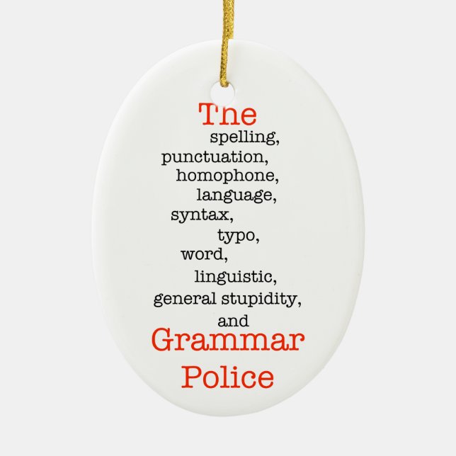 Ornement En Céramique Le tout police (Devant)