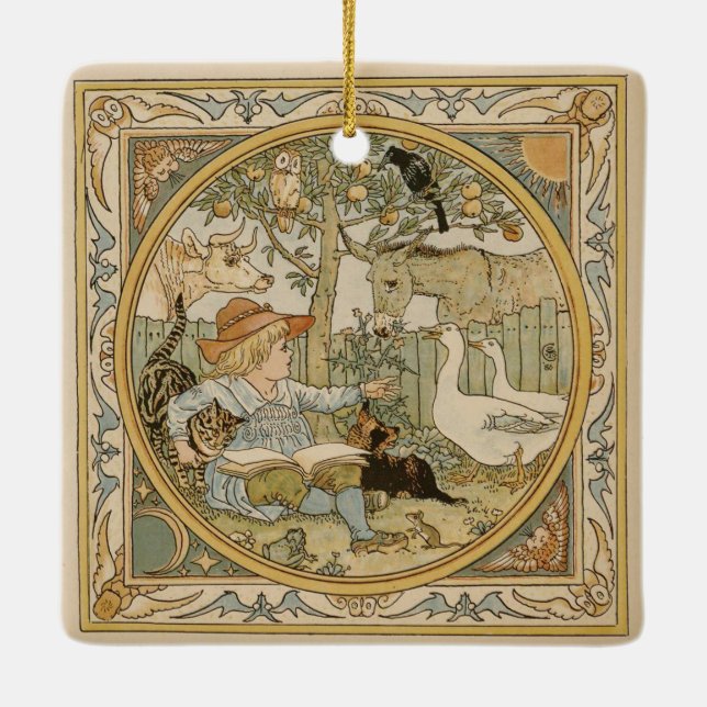 Ornement En Céramique Lecture amusante (Dos)