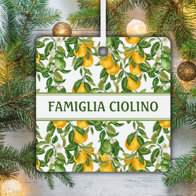 Ornement En Céramique Lemony Italian Lemons (Italian Cascading Lemons 
Square Ceramic Family Ornament)