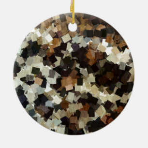 Ornement En Céramique Leopard Style Brown Black Square