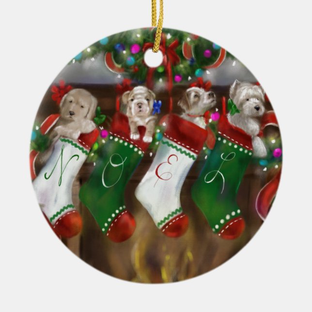 Ornement En Céramique Les bas ont été accrochés (Devant)