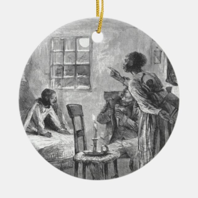 Ornement En Céramique Les enfants se réveillent au loin le réveillon de (Devant)