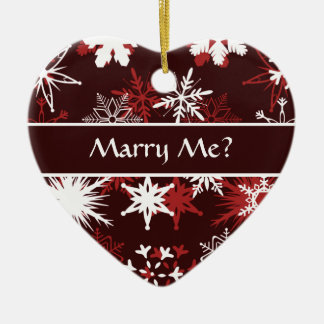 Ornement En Céramique Les flocons de neige proposition de mariage de Noë