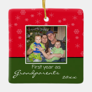 Ornement En Céramique Les grands-parents de la photo Noël