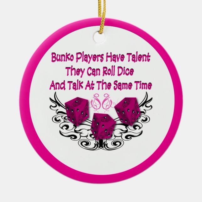 Ornement En Céramique Les joueurs de Bunko ont l'ornement de talent (Devant)