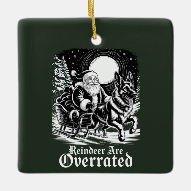 Ornement En Céramique Les rennes de Noël des Malinois belges sont suréva (Devant)