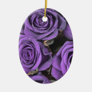 Ornement En Céramique les roses de rose de pourpre de bouquet datent le