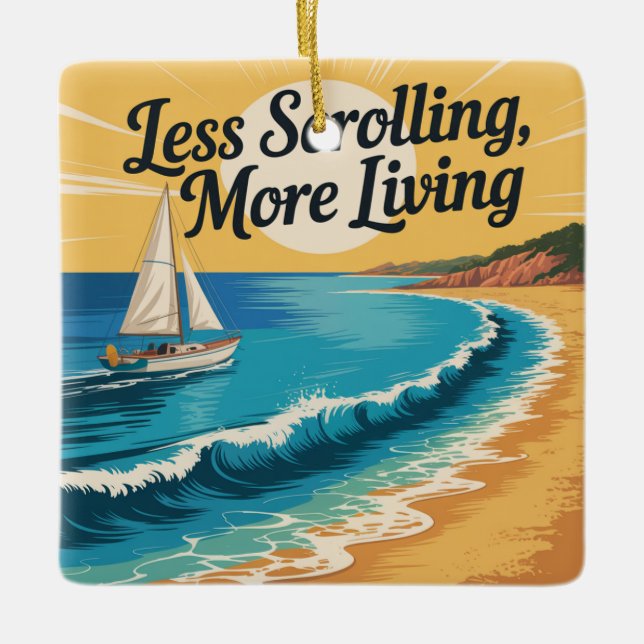 Ornement En Céramique Less Scrolling, More Living (Devant)