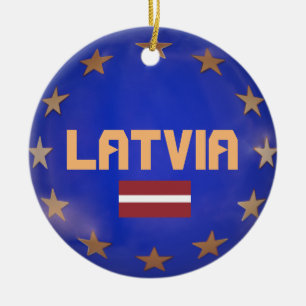 Ornement En Céramique Lettonie Organisation de Noël de l'Union europée