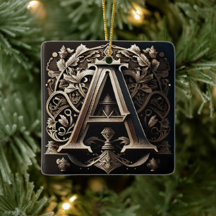 Ornement En Céramique LETTRE Florale Ornementale Médiévale A