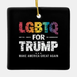 ORNEMENT EN CÉRAMIQUE LGBTQ POUR TRUMP GAY LESBIENNE POUR TRUMP 2024