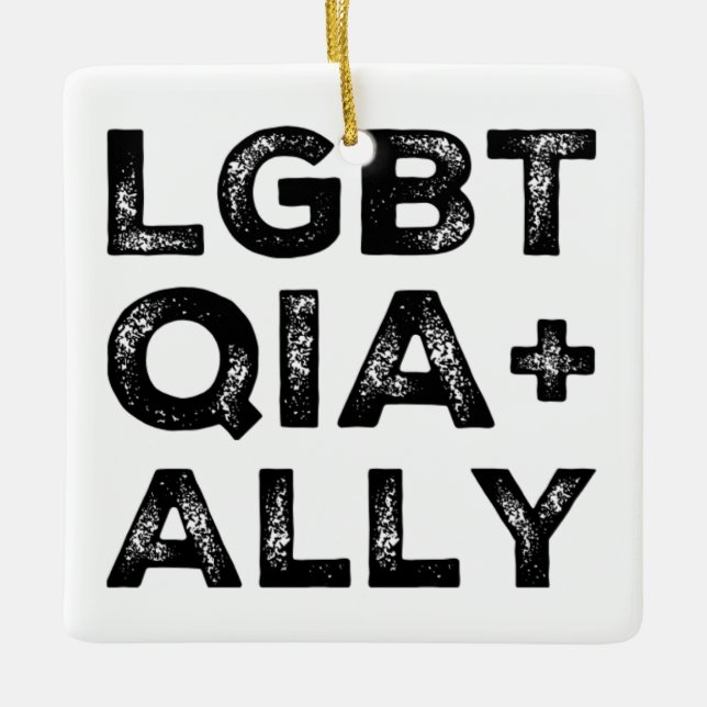 ORNEMENT EN CÉRAMIQUE LGBTQIA+ALLY (Devant)