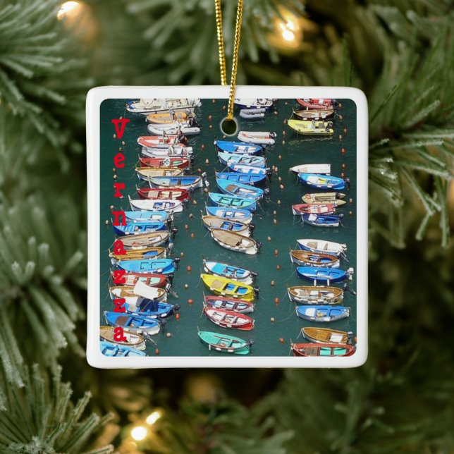 Ornement En Céramique LGR016 VERNAZZA, Port, Cinque Terre, (Arbre)