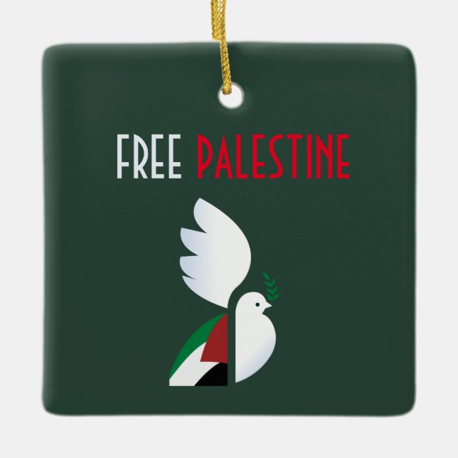 Ornement En Céramique Libérer la Palestine (Devant)