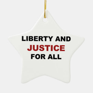 Ornement En Céramique Liberté et JUSTICE pour tous