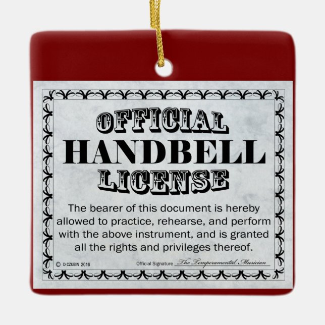 Ornement En Céramique Licence Handbell (Devant)