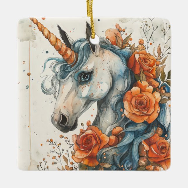 Ornement En Céramique licorne mythique (Devant)