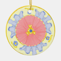 Light Passion Floral Mediterranean Round Ornament