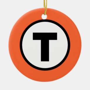 Ornement En Céramique Ligne d'orange de Boston T