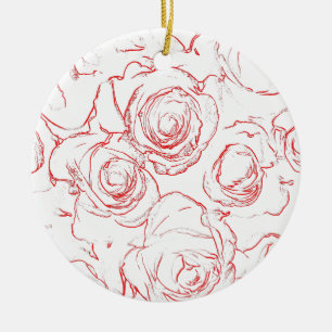 Ornement En Céramique Lignes directrices de Red Roses
