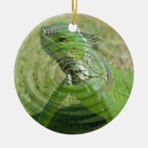 Ornement En Céramique L'iguane vert