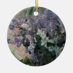 Ornement En Céramique Lilacs dans une fenêtre par Mary Cassatt, Art Vint