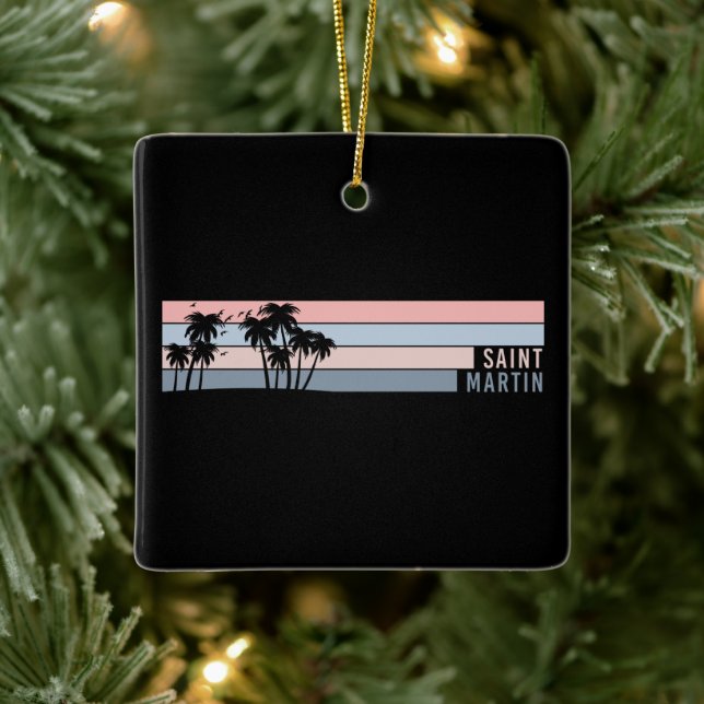 Ornement En Céramique L'île Saint Martin St Maarten (Arbre)