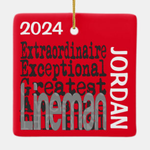 Ornement En Céramique Lineman Extraordinaire CUSTOM