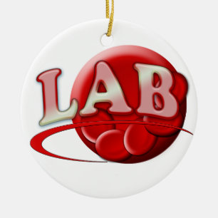 ORNEMENT EN CÉRAMIQUE LOGO DE LABORATOIRE RBC CELLULES SANGUINES ROUGES