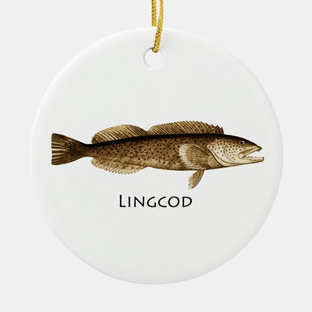 Ornement En Céramique Logo de Lingcod (Devant)