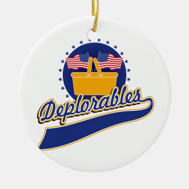 Ornement En Céramique Logo d'équipe de Deplorables (Devant)