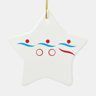 Ornement En Céramique Logo du cool de triathlon