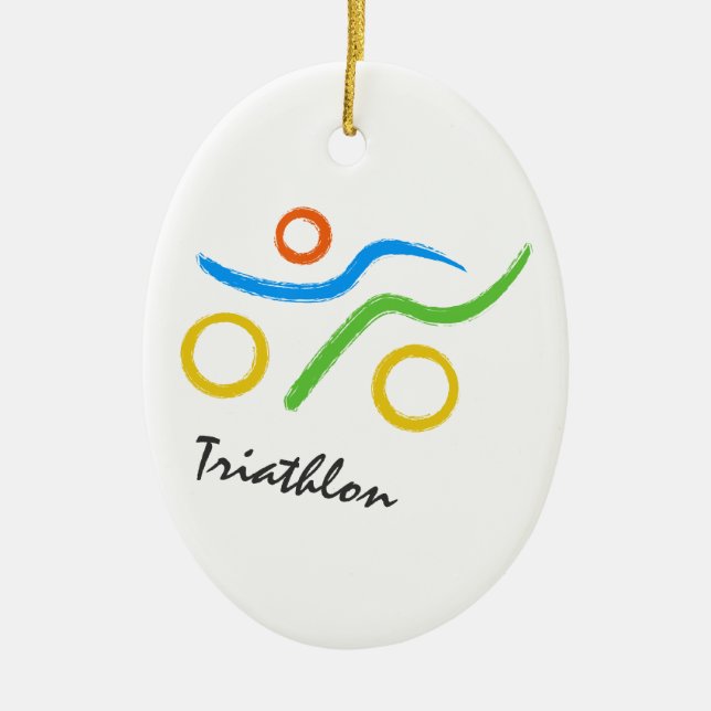 Ornement En Céramique Logo du triathlon (Devant)