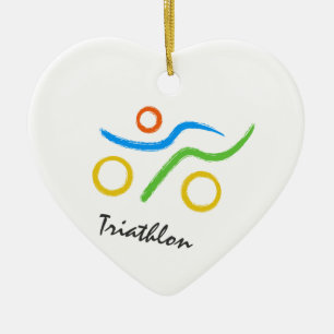 Ornement En Céramique Logo du triathlon