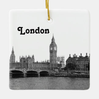 Ornement En Céramique Londres Angleterre Royaume-Uni Skyline Gravée