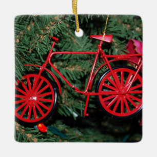 Ornement En Céramique L'ornement à vélo sur un arbre de Noël