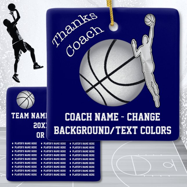 Ornement En Céramique L'Ornement De L'Entraîneur De Basketball. Modifier (Basketball Coach Ornament. Personalized basketball coach gifts. Basketball coach presents. Navy Blue)