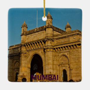 Ornement En Céramique L'ornement de Noël de l'Carré indien de Mumbai