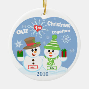 Ornement En Céramique L'ornement du premier couple de Noël de coutume