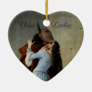 Ornement En Céramique L'ornement personnalisé de mariage Kiss / Il Bacio