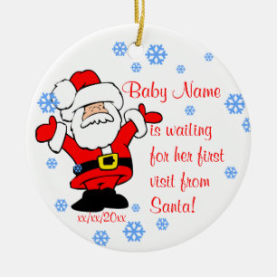 Ornement En Céramique L'ornement personnalisé premier par Noël du béb