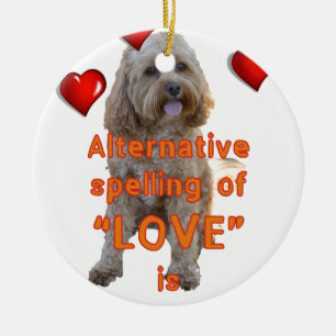 Ornement En Céramique l'orthographe alternative de l'AMOUR est CAVOODLE