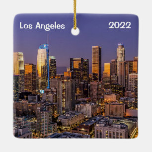 Ornement En Céramique Los Angeles centre-ville au crépuscule,