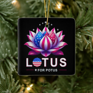 Ornement En Céramique Lotus pour Potus Kamala Harris tendance Lotus Potu