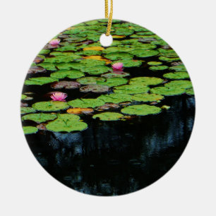Ornement En Céramique lotus rose noir
