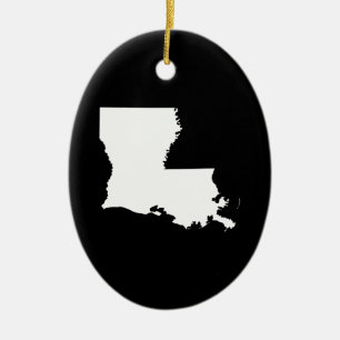 Ornement En Céramique Louisiane en blanc et noir