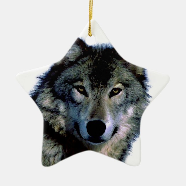 Ornement En Céramique Loup (Devant)