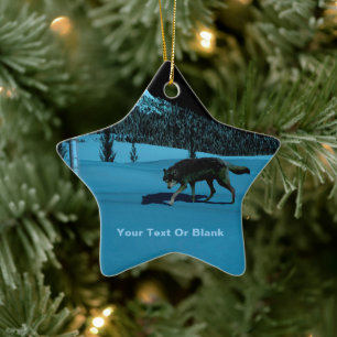 Ornement En Céramique Loup d'hiver - Tapetum Lucidum