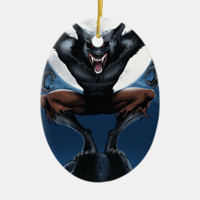 Ornement En Céramique Loup-garou (Devant)