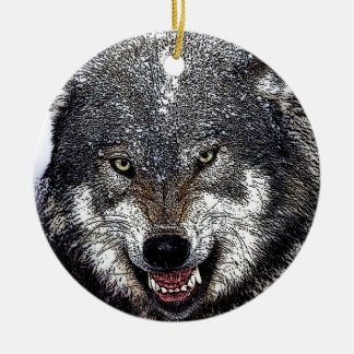 Ornement En Céramique Loup sauvage